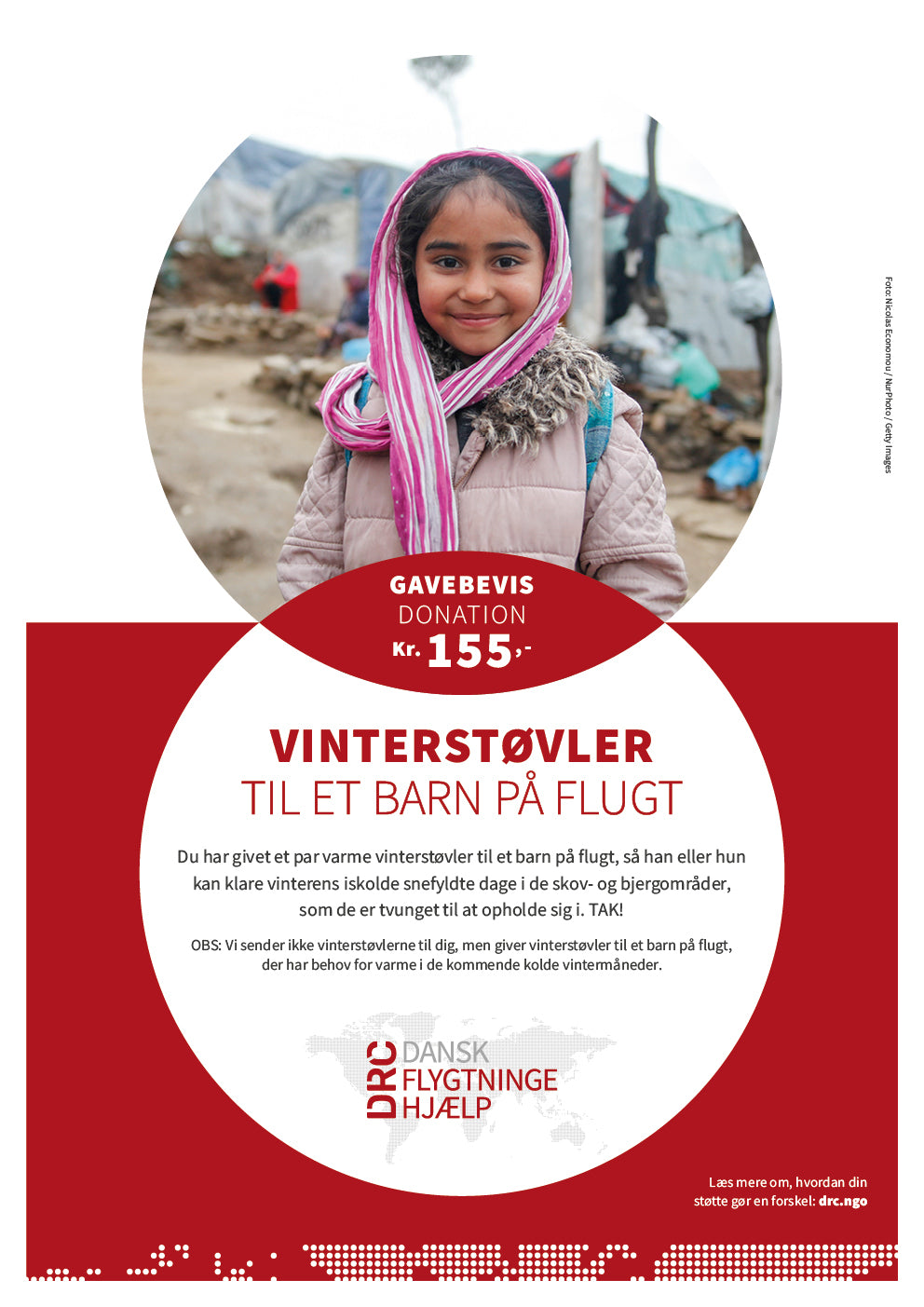 Giv vinterstøvler til et barn på flugt