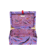 Jacita silke smykkeskrin lilla mønstret