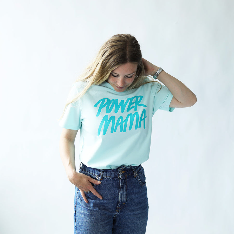 Power Mama T-shirt Caribbean Blue